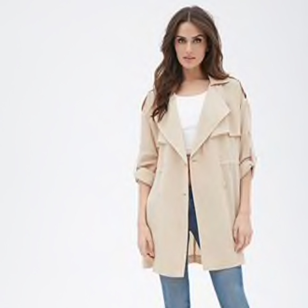 FOREVER 21 CONTEMPORARY DRAPEY TRENCH JACKET NWT
